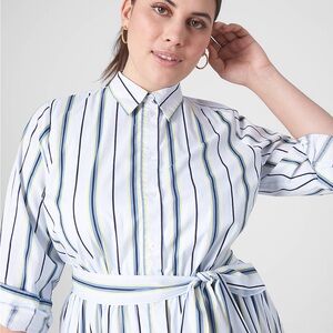 Lane Bryant Multicolor Striped Shirt Dress